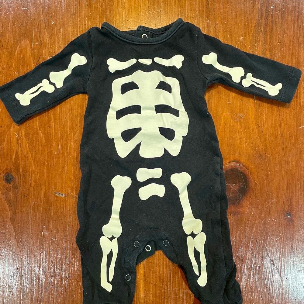 Carter's Black Glow in the Dark Skeleton Footed Onesie